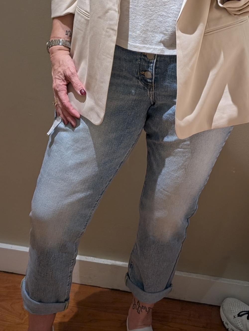 Banana Republic Button Fly Girlfriend Midrise Straight Leg Jeans Size 32/14